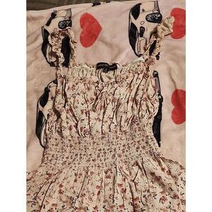 Almost Famous Light Pink Floral Top with Green Flowers